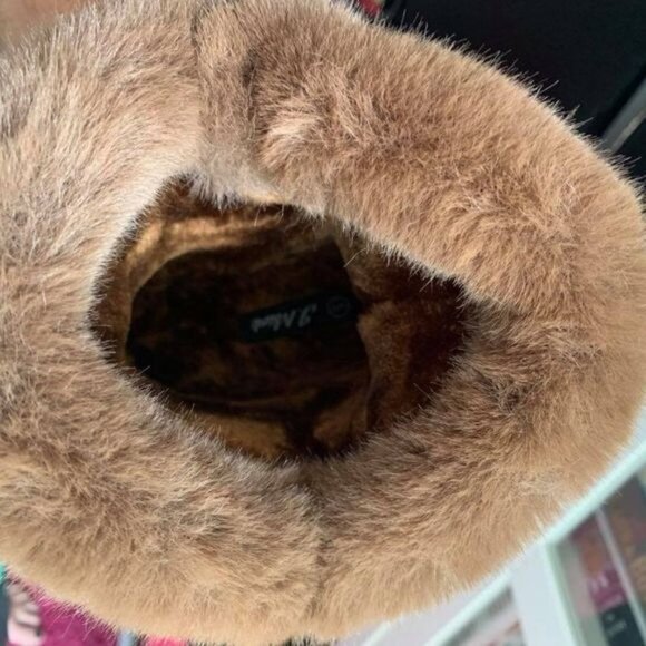 NIB Leopard Fur Short Durable Ankle Vegan Suede Bootie Warm Winter Women's 5 - Picture 7 of 9